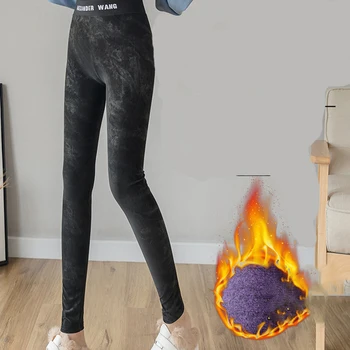 

New Imitation Denim Bottoming Pants High Waist Scent Leggings Autumn and Winter Stretch Slim Large Size Plus Fertilizer