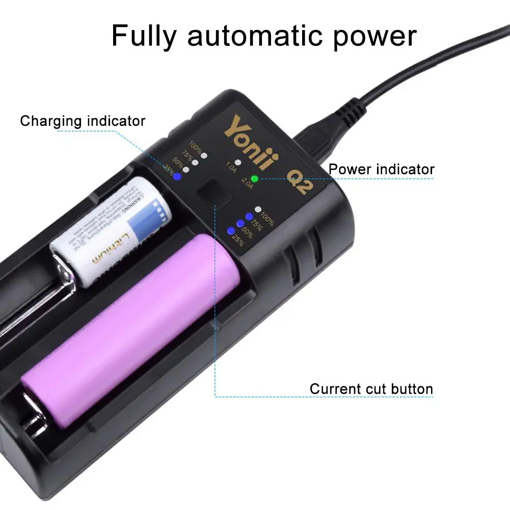 

New Original 18650 Lithium Battery Charger NiMH AA Smart 3.7V21700 Double Slot With Output