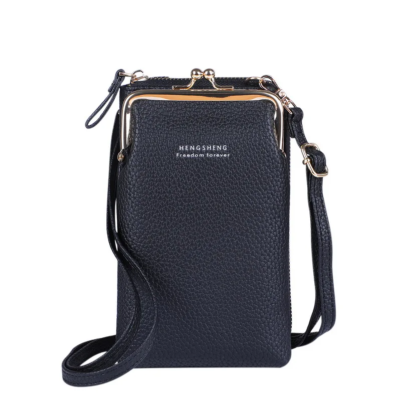 2021 Women Wallet Solid Color Leather Shoulder Straps Shoulder Bag