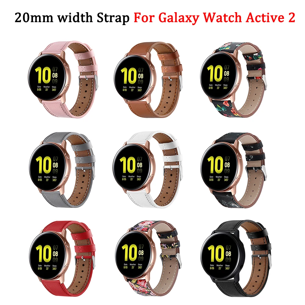 Ремешок для Samsung Galaxy Watch Active 2 Band 20 мм ремешок часов кожаный