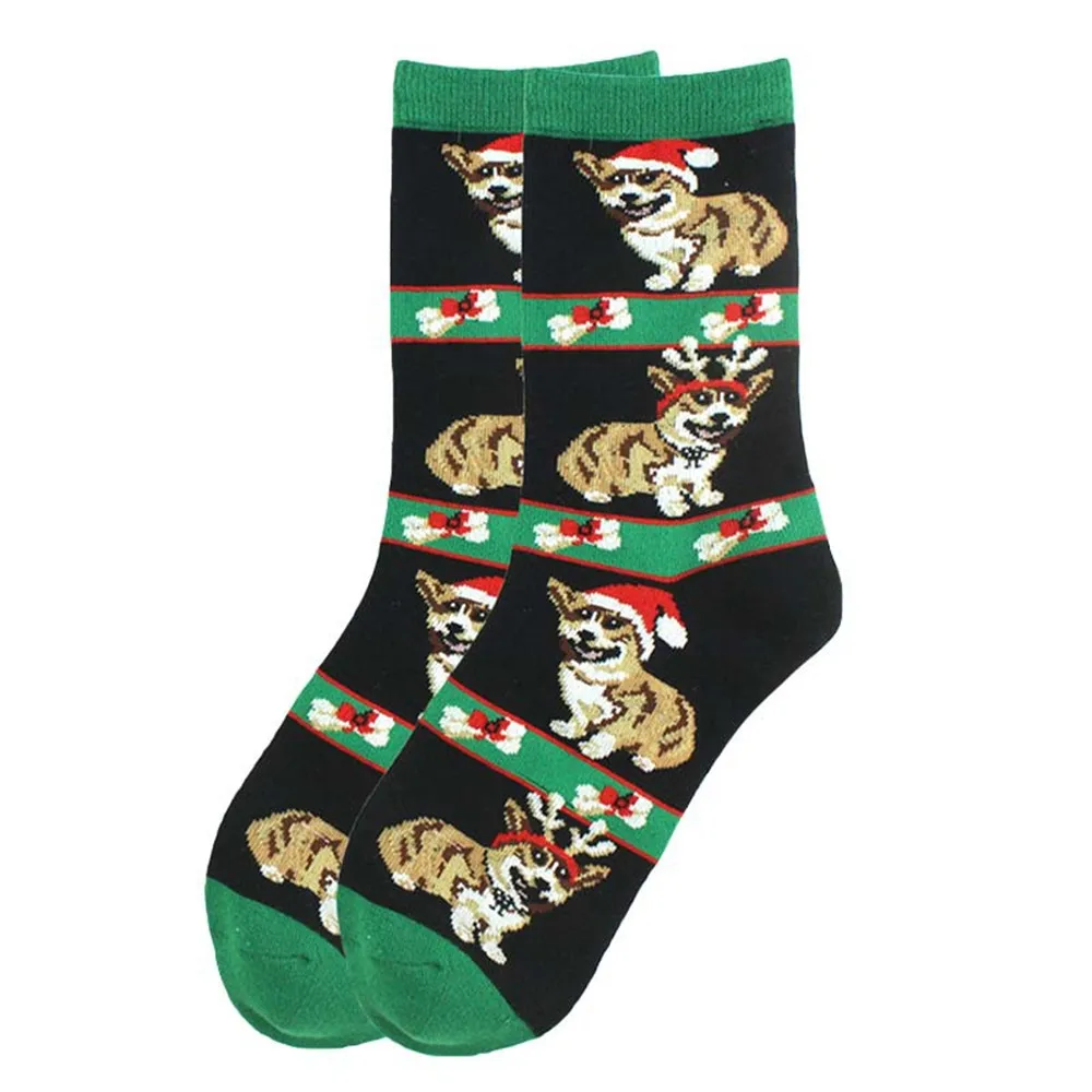 Новые милые женские носки, забавные хлопковые носки для девочек с единорогом, пришельцем корги, гитарным пингвином, рождественский подарок, Sox