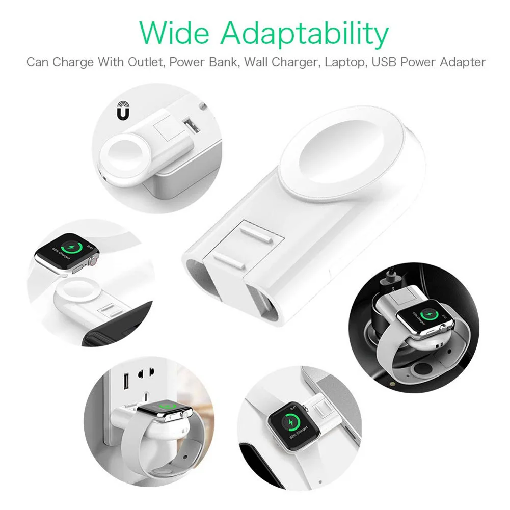 Wireless Charger For Apple Watch Charger 4 3 2 1 Portable Magnetic Multi Angle Fast USB Charging Travel Charger Adapter