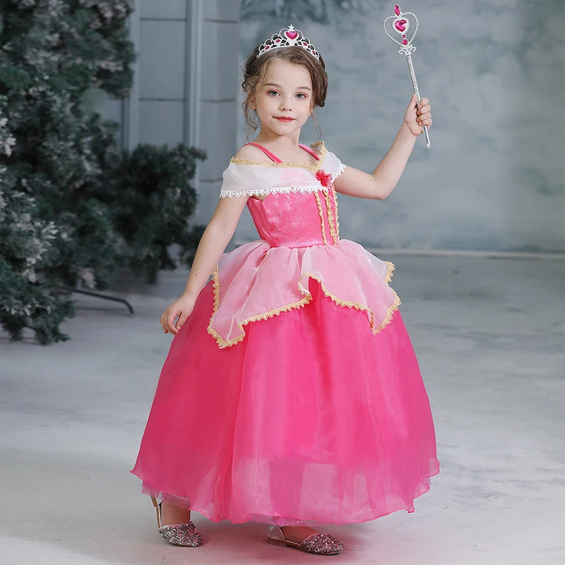 Fancy Party Girls Dresses Elsa Cinderella Sleeping Beauty Halloween Dress Children Rapunzel Kids Cosplay Costume Princess Dress