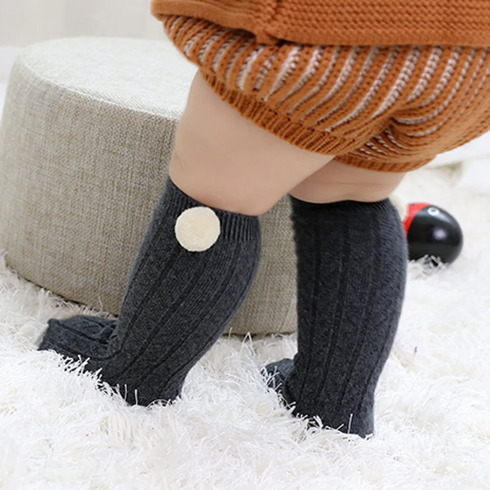 Newborn Baby Girls Socks Kid Girl Boy Anti-slip Baby Socks Hairball Cute Infant Toddler Baby Socks Niekousen Meisje Dropshipping