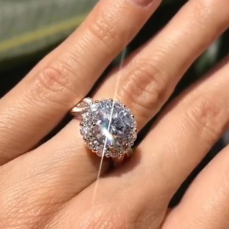 Huitan Luxury Wedding Anniversary Party Rings for Women High Quality Silver Color Delicate Valentine's Day Gift Fashion Jewelry |