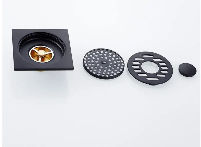 Shower Drains Square Bath Drains Strainer Hair Antique Brass Black Bathroom Floor Drain Waste Grate Drain