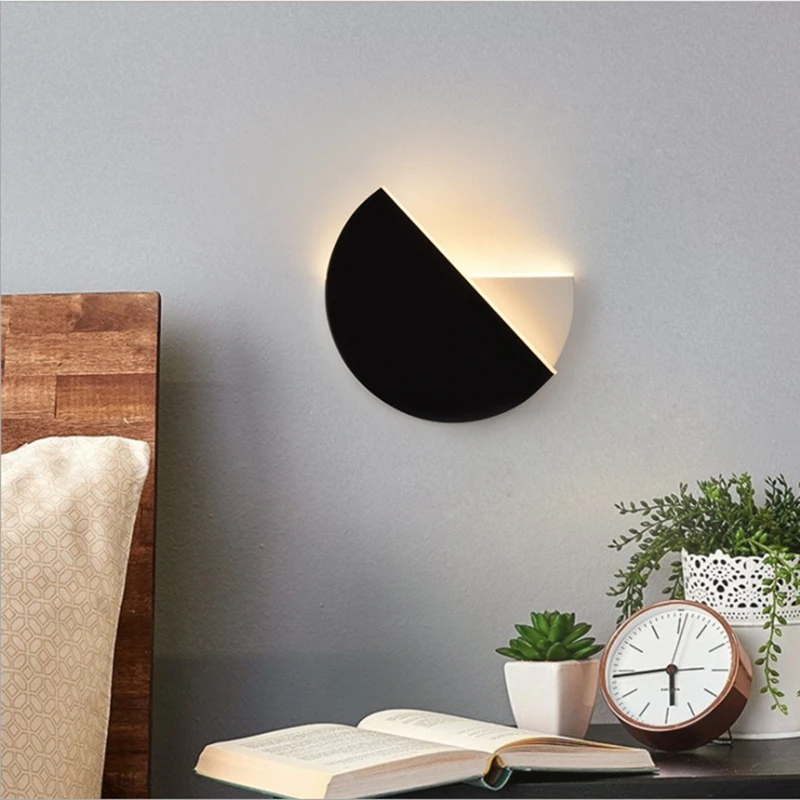 

Moon Wall Lamp 350 Degree Rotating Wall Light Modern Minimalism Aluminum Mounted Led Light Fixture Room Loft Decor Lamps