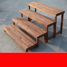 Серебряная скамейка многоэтажная лестница для балкона Антикоррозийная деревянная Цветочная горшечная рама для цветочного горшка