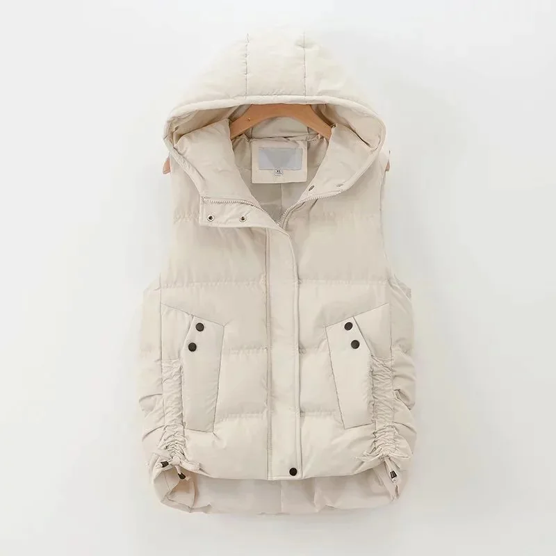 

New winter travel warm thickening large size hooded soft shell ladies vest jacket windproof waterproof comfortable casual jacket