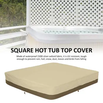 

Outdoor Courtyard SPA Bathtub Swimming Pool Dust Cover Square Hot Tub Cover Waterproof Canopy Daily Cover Universal For Seasons