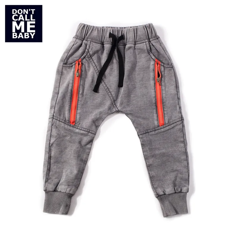 

DON`T CALL ME BABY Kids Autumn Fashion Grey Pants Children New Fashion Elastic Basic Pants Boys Causal Zipper Pants 54745
