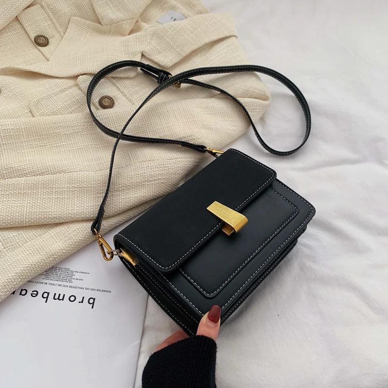 

2020 New Casual Fashion Crossbody Bag for Ladies Quality Leather Flap Small Square Bag Designer Women Shoulder Messenger Bag