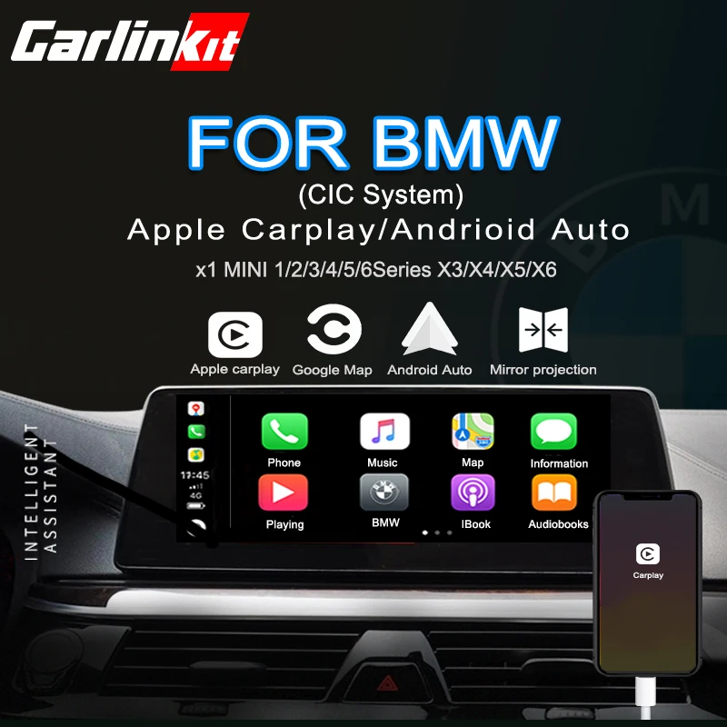 Carlinkit Carplay Android автоматическое изменение модель пульт дистанционного управления для BMW 1/2/3/4/5/7 серии X3 X4 X5 X6 мини с CIC Системы с Apple Carplay