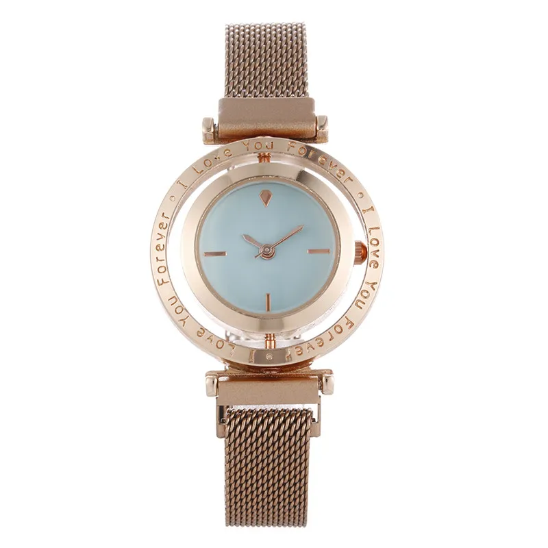 3 Роскошные женские часы с магнитной пряжкой, креативные кварцевые женские часы с вращающимся циферблатом, подарок, деловые повседневные наручные часы - Цвет: 3