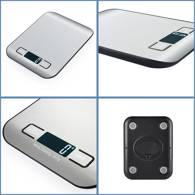 Bilancia da cucina Display LCD Bilancia elettronica in acciaio inossidabile Gioielli per la casa Snack alimentari Pesatura Strumenti di cottura 4