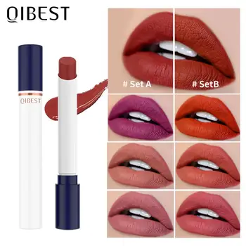 

QIBEST Matte Lipstick Set Lips MakeupLong Lasting Cigarette Tube Lipstick High Pigment Waterproof Lipstick Makeup Cosmetics