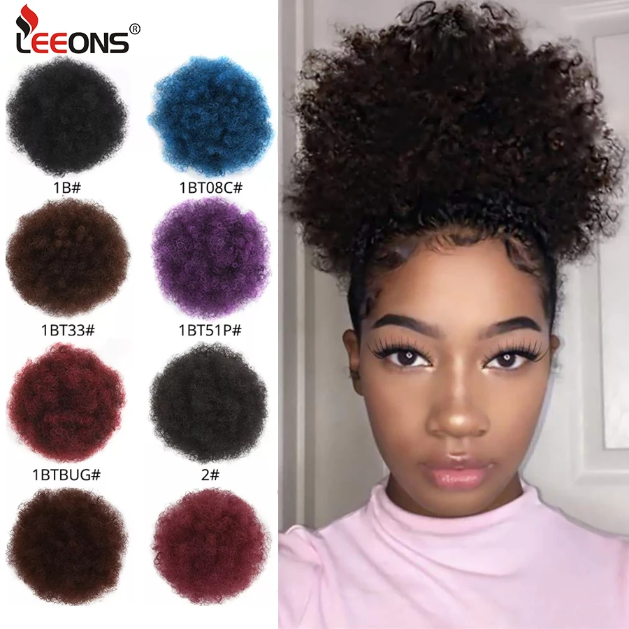 Absorberen kandidaat Minachting Leeons 8" Afro Puff Drawstring Ponytail Hair Extensions Synthetic Afro Bun  Hair Piece For Black Women Kinky Curly Updo Afro Bun|Synthetic Chignon| -  AliExpress