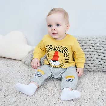 

7plus1 2020 new 2 in 1 long sleeve cotton baby girls romper boys cartoon animal clothes tops quality overall pullover clothing