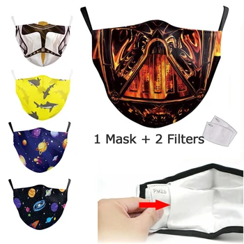 

Cartoon Pm2.5 Filter Mask Pollution Face Mask Reusable Protective Facemask Adults Printed with Filter Anti Masks Reusable Mask