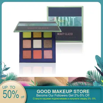 

Beauty Glazed 9 Color Retro Eyeshadow Palette Shimmer Matte Eye Shadow Nude Natural Warm Red Diamond Glitter Cosmetic Makeup