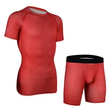 Спортивный комплект для мужчин с коротким рукавом, стиль, повседневный мужской костюм для фитнеса, быстросохнущий, для пробежки, тренировок, занятий спортом, фитнесом, комплект со штанами