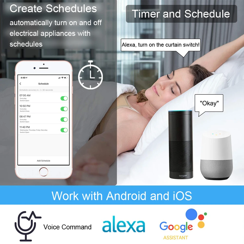 Tuya Smart Life WiFi Curtain Switch Silver for Electric Motorized Curtain Blind Roller Shutter Google Home Alexa Voice Control