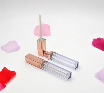 

100pcs Square 4ml Rose Gold Empty Sample Lip Gloss Tubes Makeup Facial Batom Foundation Containers