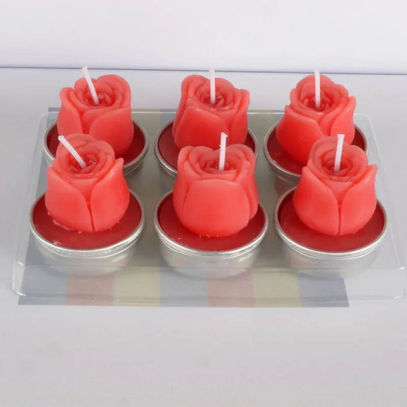 Искусственные розовые свечи для ароматерапии, бездымные свечи, романтические Ароматические украшения, подарок на день рождения, свадьбу, день рождения
