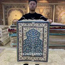 YILONG 1,5 'x2' Синий Шелковый гобелен ручной работы маленькое Дерево жизни области ковер(HF062B