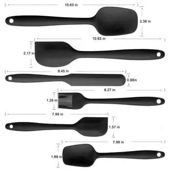 

Spatula Set Silicone Nonstick Scraper Kitchen Baking Cooking 6 Piece Gift New Baking Kitchen Cream Mixing Brush Mixer Cake Tool