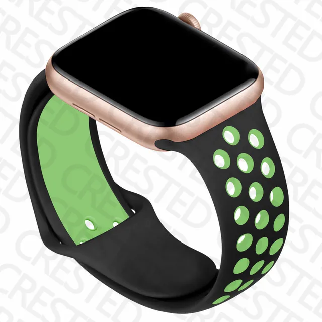 Silicone Strap For Apple Watch band 44mm 40mm iWatch 38mm 42mm Smartwatch watchband Bracelet Apple Watch 6 SE 5 4 3 Accessories black green 1