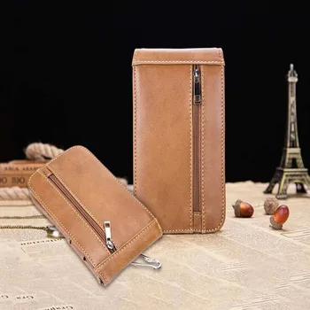 

New Style Fashion Men Waist Packs Genuine Leather High Quality Cowhide Phone Bags For Male Clutch Card Holder Purse Belt Bag