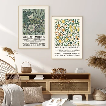 

William Morris Canvas Print The Victoria and Albert Museum Exhibition Poster London Underground Art Nouveau Painting Wall Decor