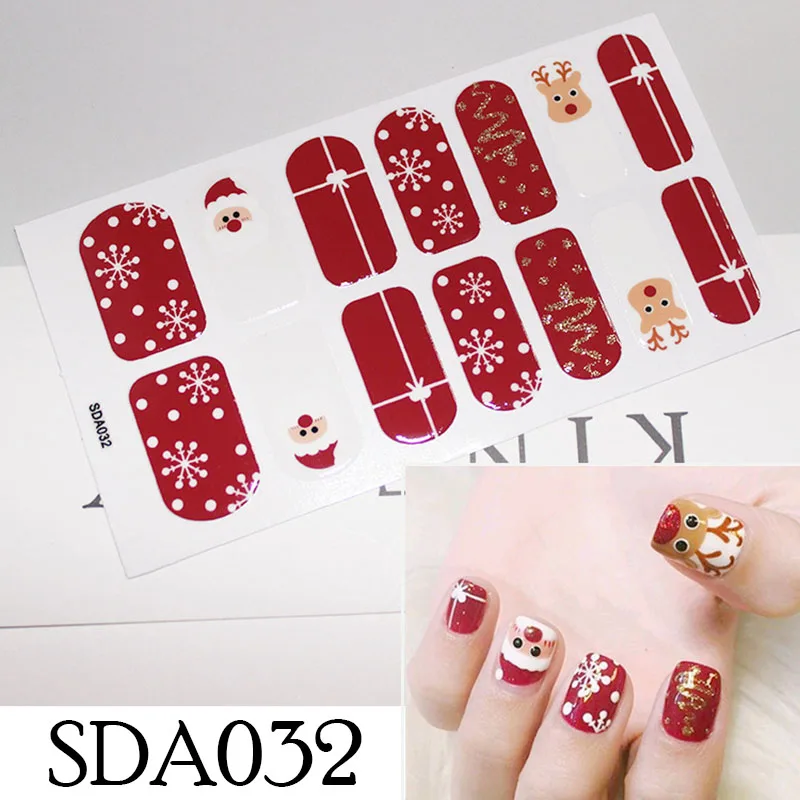 SDA032 LADY KINDOM, Рождественская серия, наклейки для ногтей, водостойкие, наклейки для ногтей, s, Санта Клаус, наклейки для ногтей, наклейки на Рождество(SDA020-039 - Цвет: SDA032