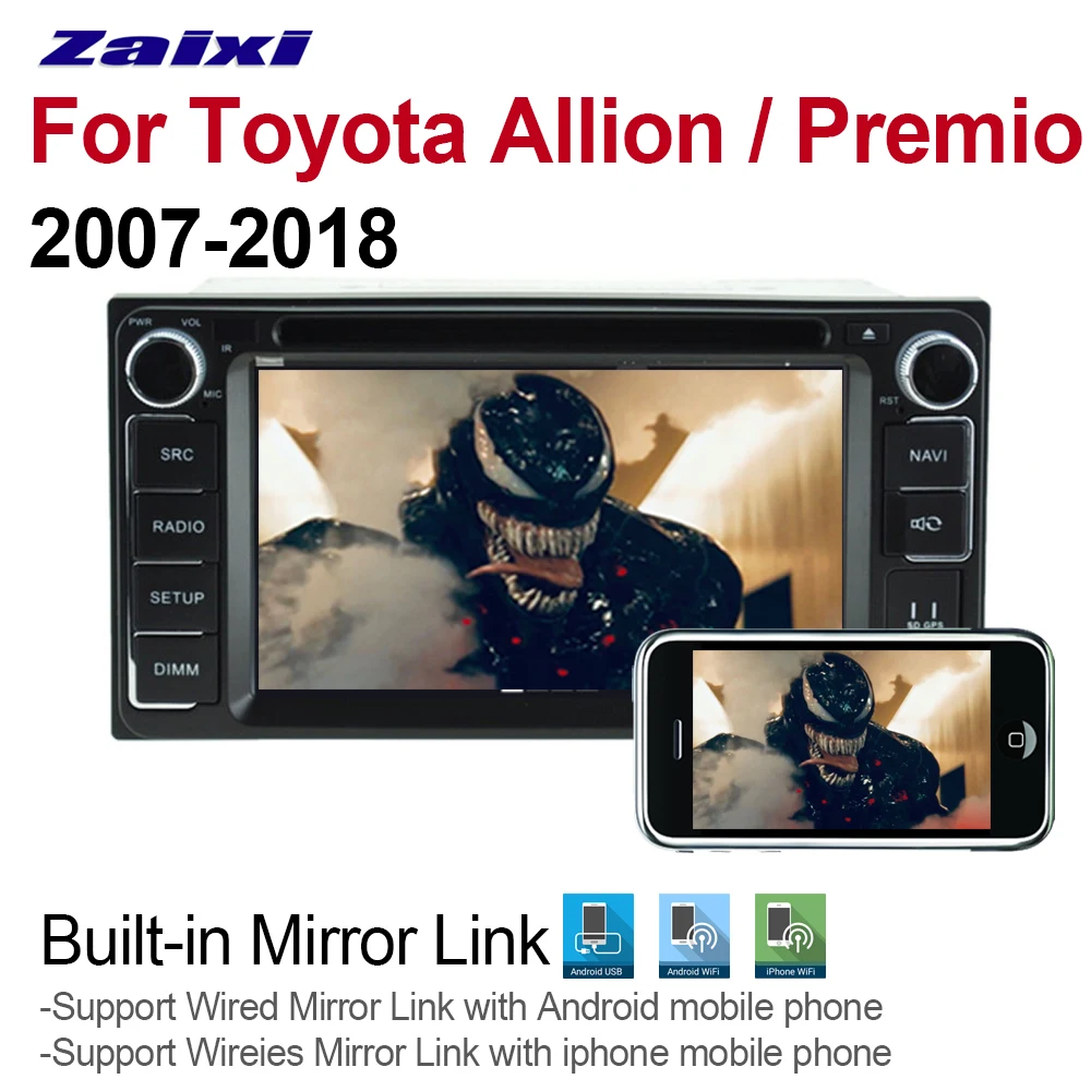Автомобильный dvd плеер ZaiXi 4 Гб android 9 0 для Toyota Allion/премио 2007 ~ 2018 мультимедиа GPS