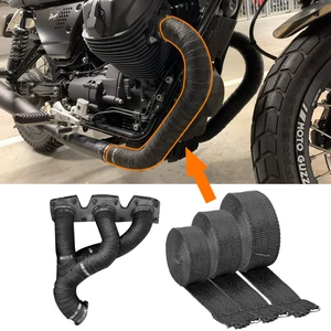 Image 1 - 5/10/15M Motorcycle Exhaust Heat Wrap Fiberglass Tape Thermal Protection With 304 Stainless Steel Zip Ties Accessories