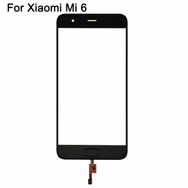 mi 6 сенсорный экран для Xiaomi mi 6 сенсорный сенсор Стекло Объектив дигитайзер панель - Цвет: Черный
