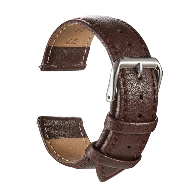 Genuine Leather Watchbands Calfskin Replace Watch Straps 18mm 20mm 22mm 24mm Watch Accessories Men Women Soft Watchband All Brown