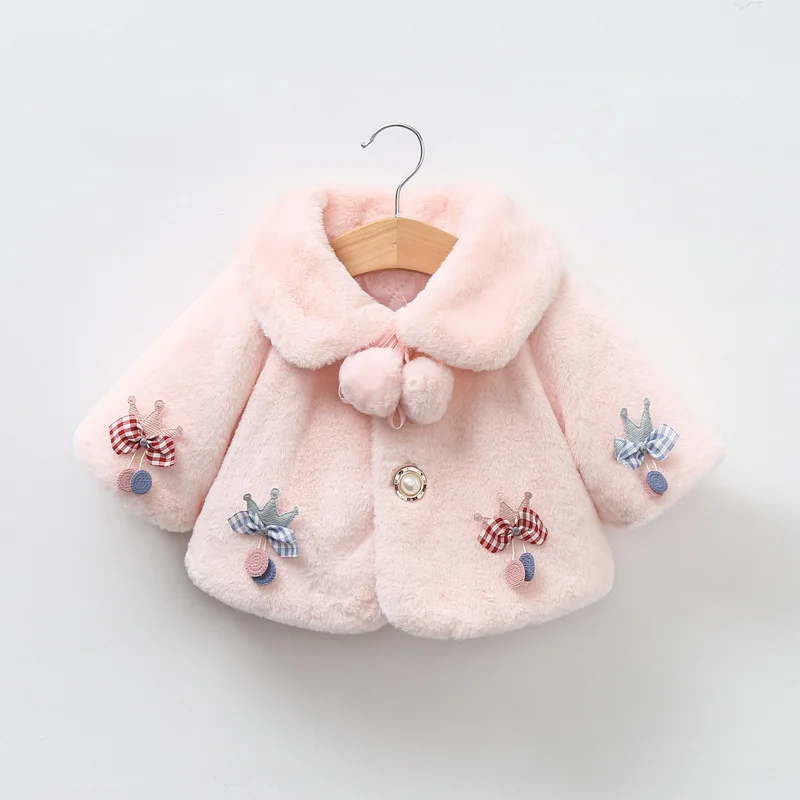 Baby Jacket Baby Coat Children Jacket 0-18M Baby Jackets for Girls Autumn Warm Plush Coat Christmas Princess Cloak Children's Outerwear