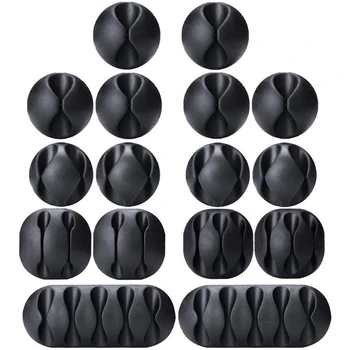 

Cable Clips, 16 Pack Cord Organizer Cable Management Self Adhesive Cord Holders for Organizing Cable Home and Office