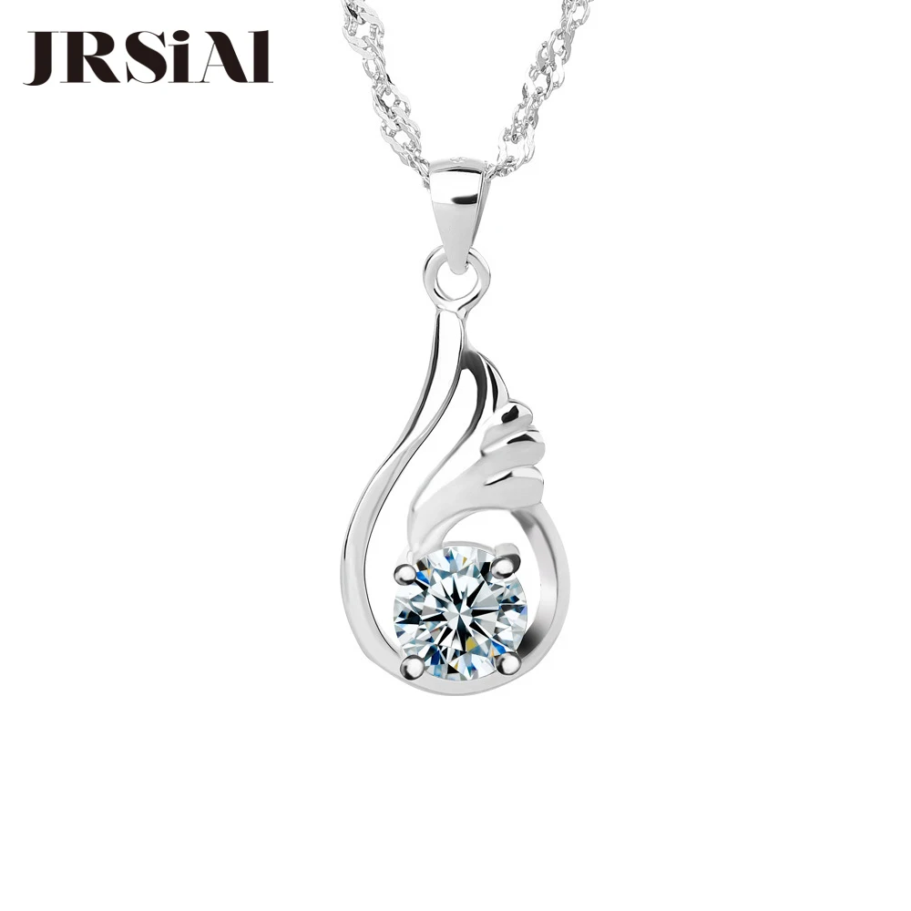 

JRSIAL Fashion Girl Clavicle Necklace Accessories Wholesale 925 Sterling Silver Inlaid Zircon Creative Simple Pendant JRP0035