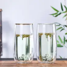 330 мл двухслойная стеклянная чайная чашка прозрачная термостойкая чайная прозрачная кофейная чашка кружка