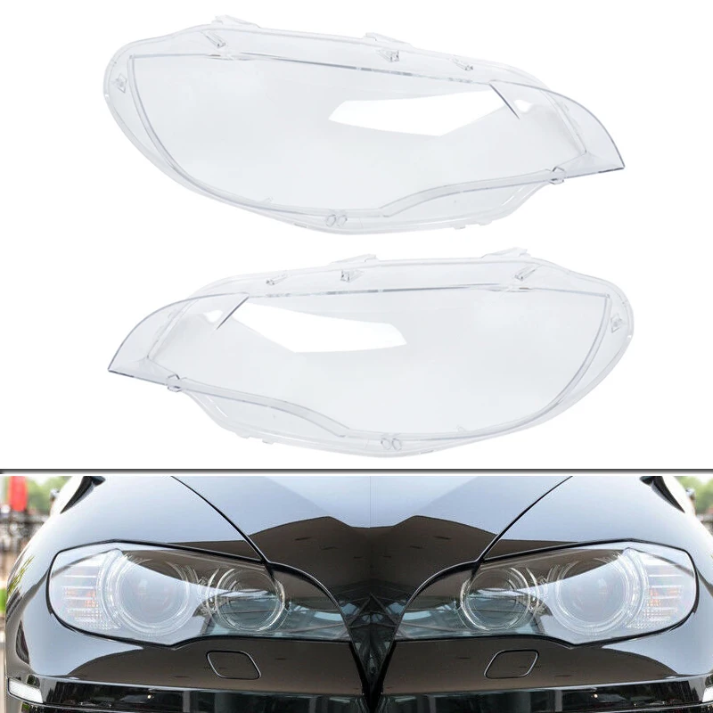 

MagicKit Headlight Cover Shell Headlight Glass Lens Automobiles head light lamp Len 63117271371 63117271372 For BMW E71 X6 08-14
