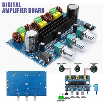 

Pohiks 1pc Green Digital Amplifier Board Class D Chip 2.1 Channel Efficient Operational Amplifiers Chips