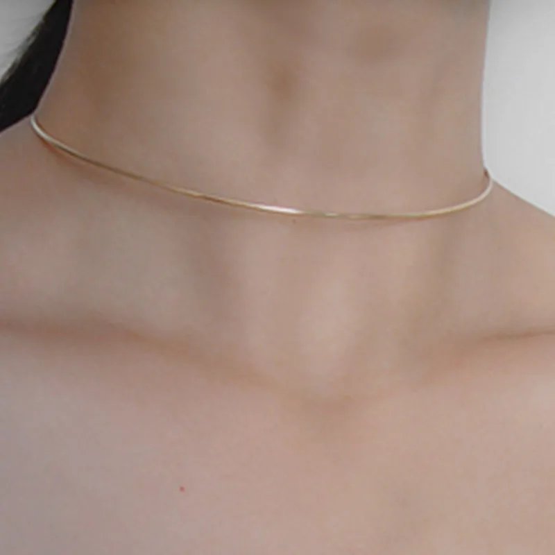 

14k Gold Exclusive Hand Made Origional Design Minimalist Normcore Style Necklace Neck Ring