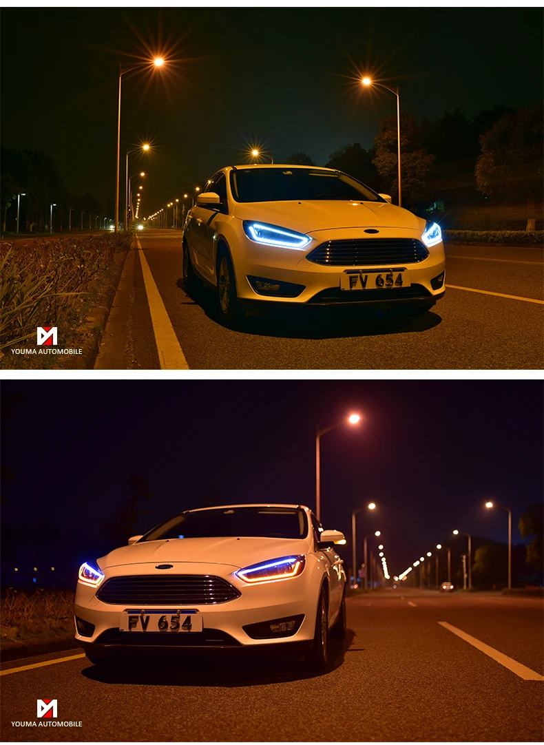 Чехол для автомобиля для Ford Focus головной светильник s светодиодный головной светильник DRL светодиодный объектив фары HID Xenon светильник поворота светильник для бега