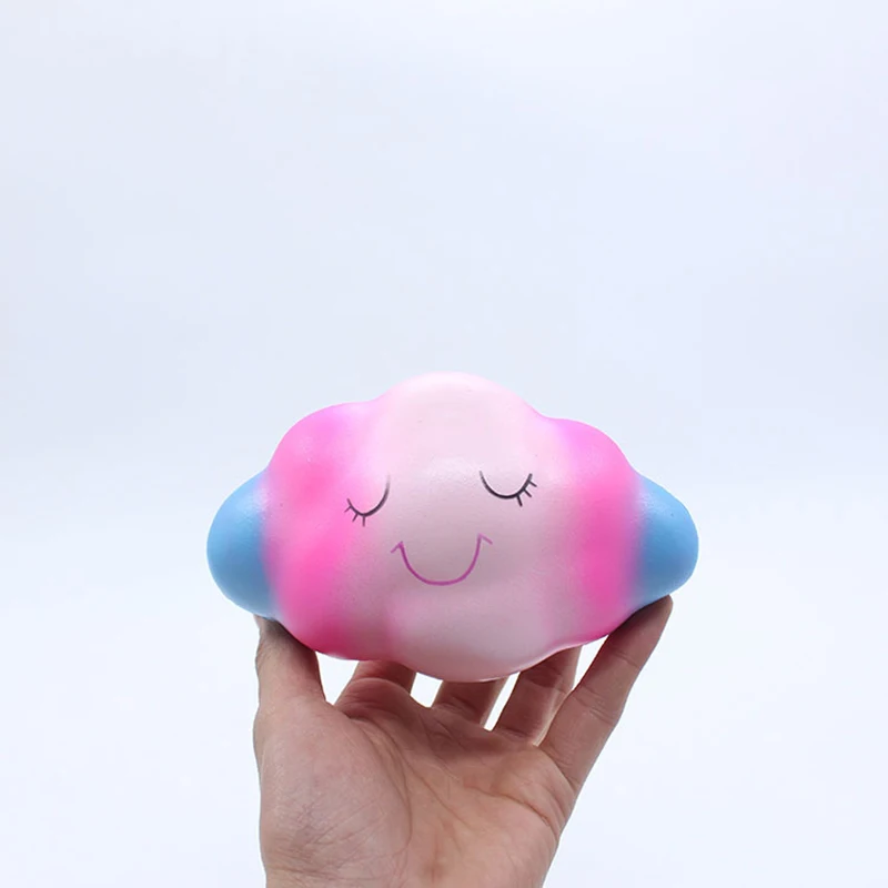 Kawaii Smiley красочные Облака радуги сжимающийся медленно поднимающийся хлеб мягкие ароматизированные сжимаемые игрушки антистресс облегчение забавные игрушки для детей