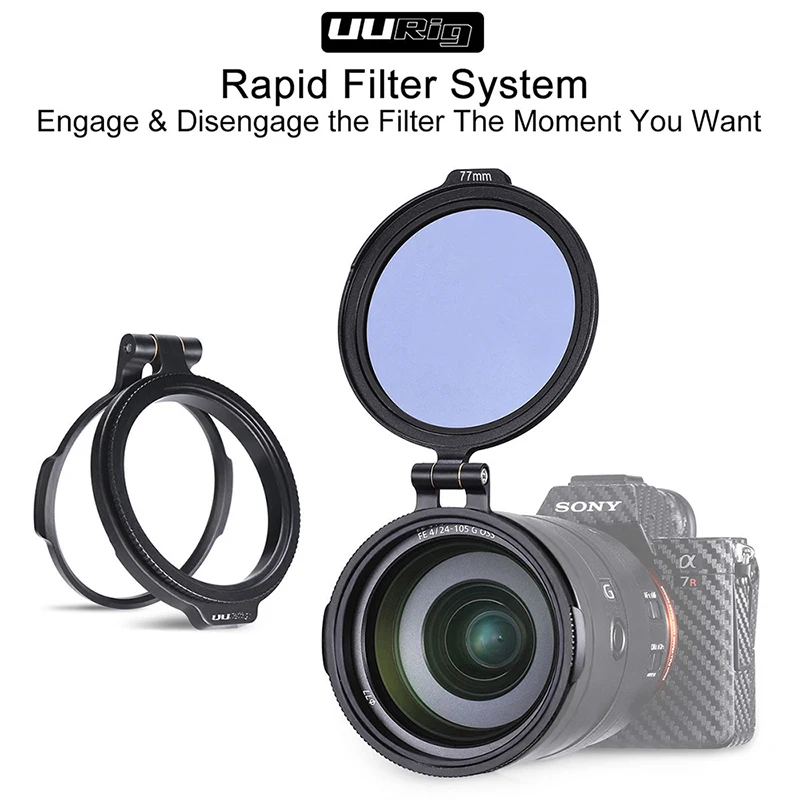 82MM Adapter Ring for ND Filter Mount Bracket Quick Filter Switch System UURig R77S 77MM