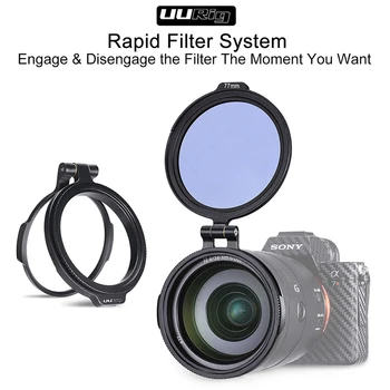 

ND Filter Quick Switch Ring Bracket DSLR Lens Flip Mount 49mm 58mm 67mm 72mm 77mm 82mm 67 72 77 to 82mm Filter Adapter Ring