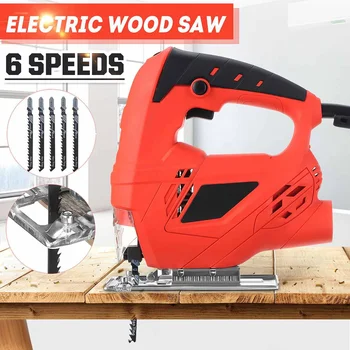 

Jig Saw 6 Variable Speed Electric Saw w/5pcs Blade Multifunctional Jigsaw Electric Saws for Woodworking Power Tool